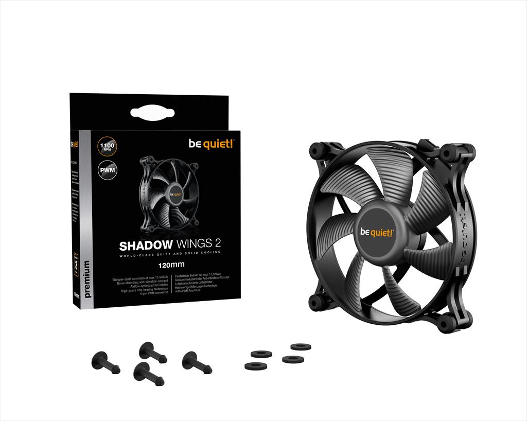 COOLERS CASE FAN 120mm BE QUIET! SHADOW WINGS 2 PWM 1.100rpm, DURABLE RIFLE BEARING, BL085 36175
