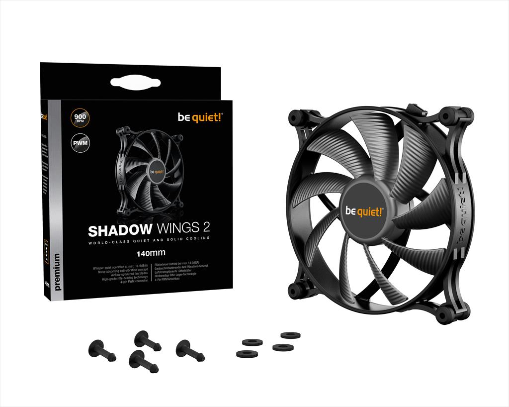 COOLERS CASE FAN 140mm BE QUIET! SHADOW WINGS 2 PWM 900rpm, DURABLE RIFLE BEARING, BL087 36176