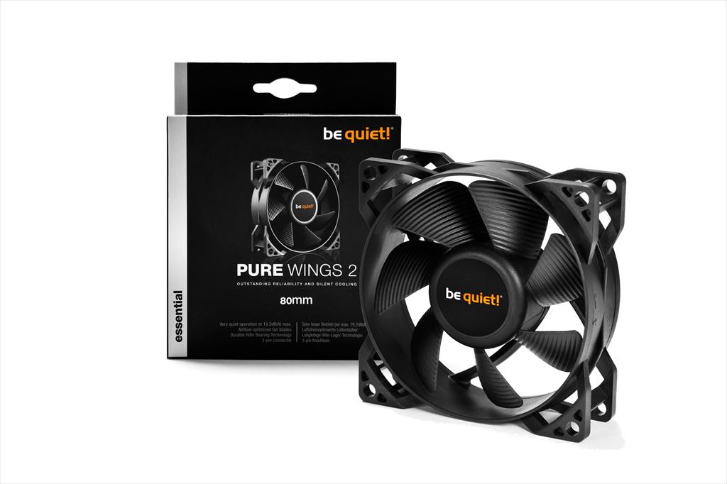 COOLERS CASE FAN 80mm BE QUIET! PURE WINGS 2 3-pin 1.900rpm, DURABLE RIFLE BEARING, BL044 36182