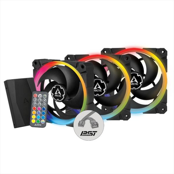 COOLERS CASE FAN 120mm ARCTIC BIONIX P120 PWM PST A-RGB Pack of 3 (3x120mm) + Controller 2300 RPM BLACK ACFAN00156A 36328