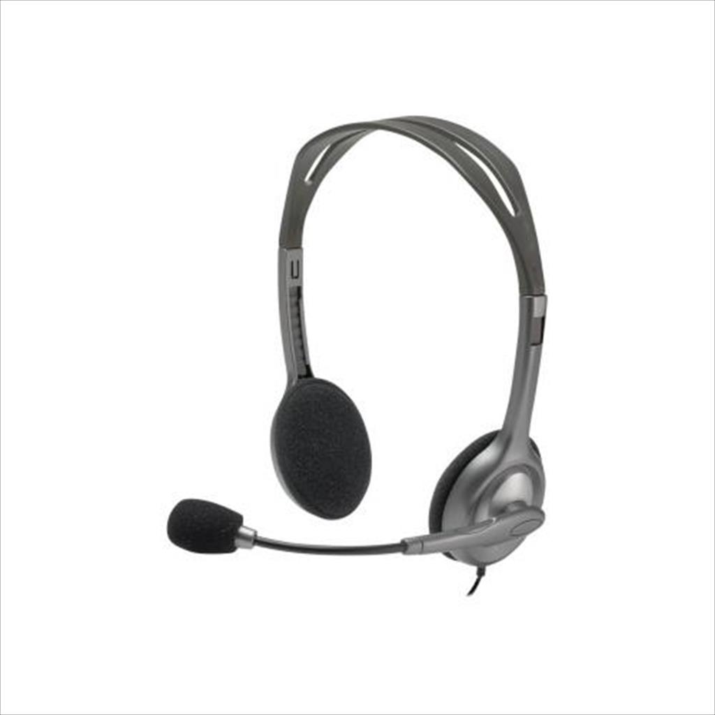 HEADPHONES LOGITECH H110 silver w/microphone 981-000271, 2x3.5mm 41022