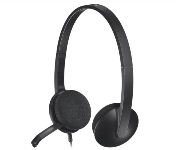 Headphones logitech h340 usb w/microphone black 981-000475