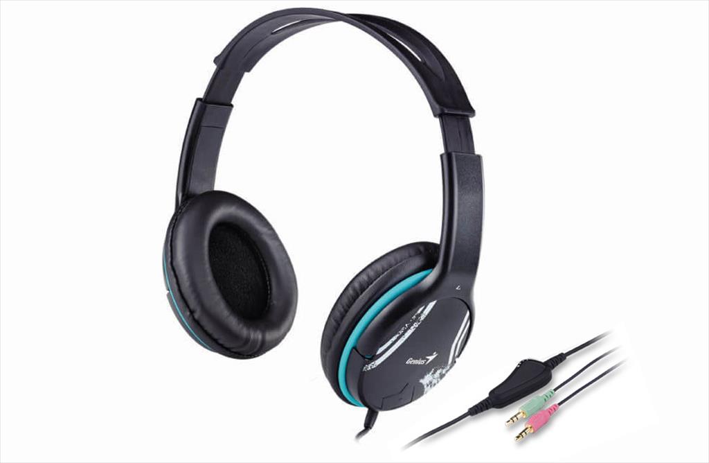 HEADPHONES GENIUS HS-400A w/microphone, 2x3.5mm jack 41043