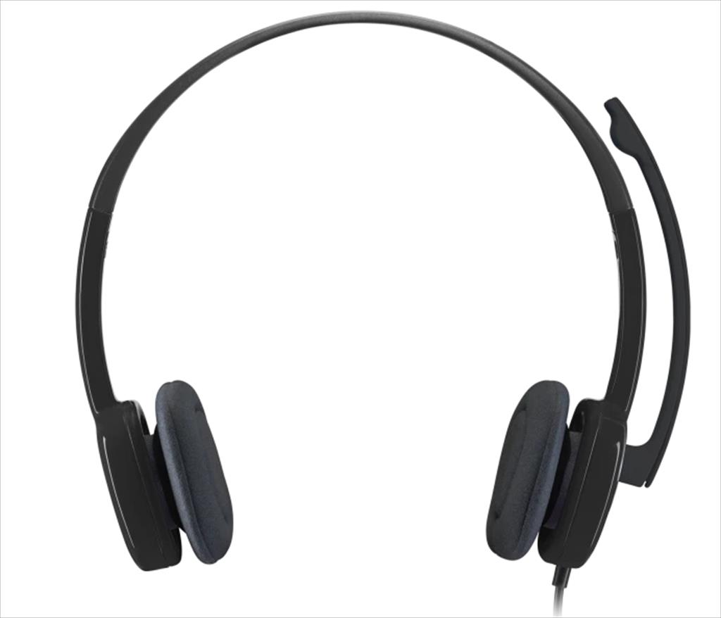 HEADPHONES LOGITECH H151 BLACK w/microphone 981-000589, 1x3.5mm 41044