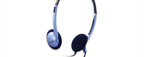 HEADPHONES GENIUS HS-02B, w/noise-cancelling microphone, 2x3.5mm jack