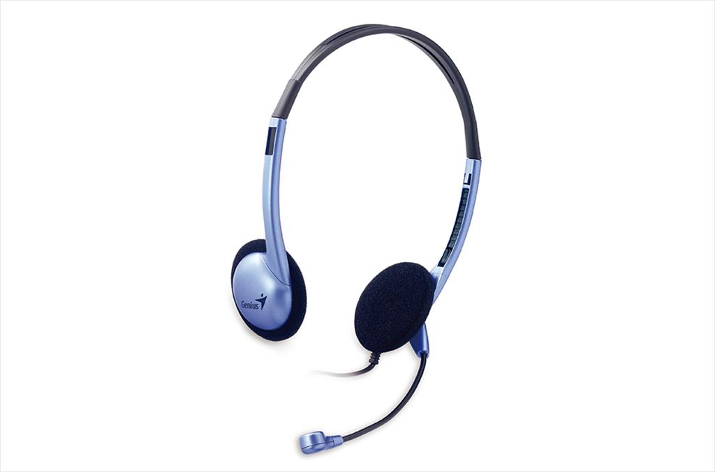 HEADPHONES GENIUS HS-02B, w/noise-cancelling microphone, 2x3.5mm jack 41080