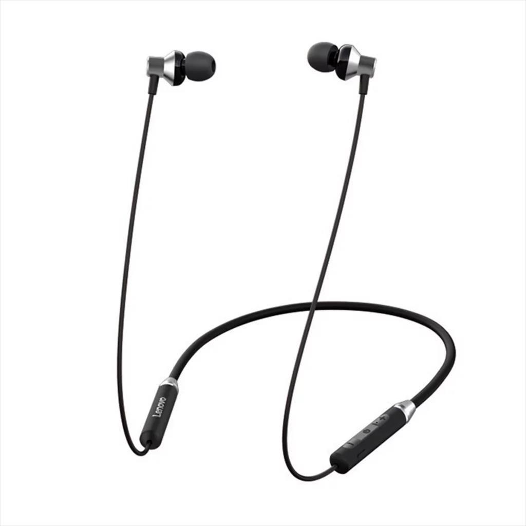 EARPHONES WIRELESS LENOVO Neckband Black, Bluetooth w/microphone,HE-05 41110