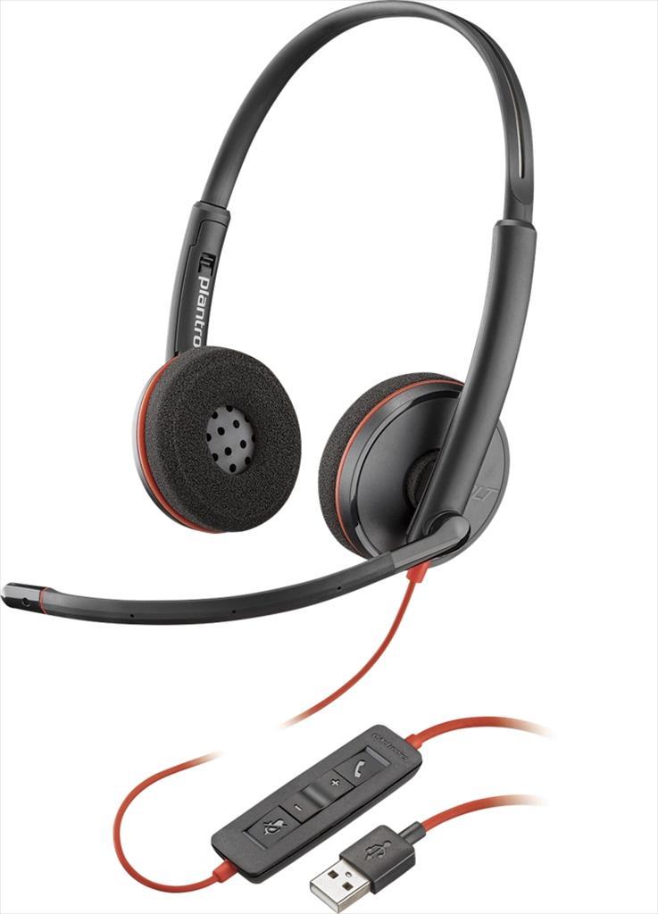 HEADPHONES POLY Blackwire C3220 w/microphone, 209745-201,USB 41136