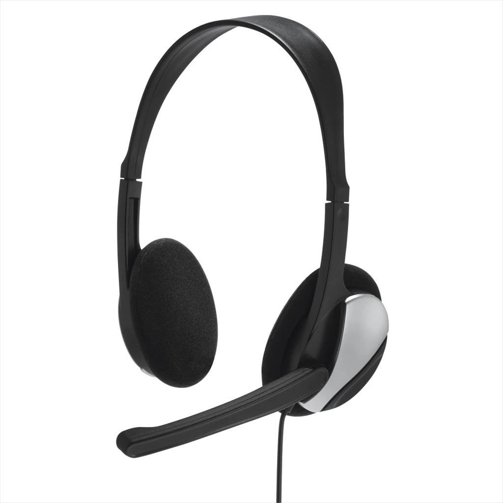 HEADPHONES HAMA HS-P100, w/microphone, 2x3,5mm, Black 41137