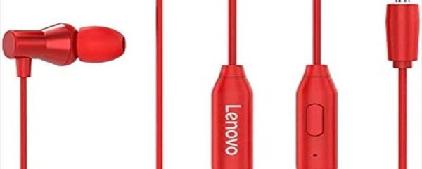 EARPHONES LENOVO HF130 Metal Headset w/microphone, Red