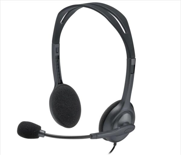 Headphones logitech h111 black w/microphone 981-000593, 1x3.5mm