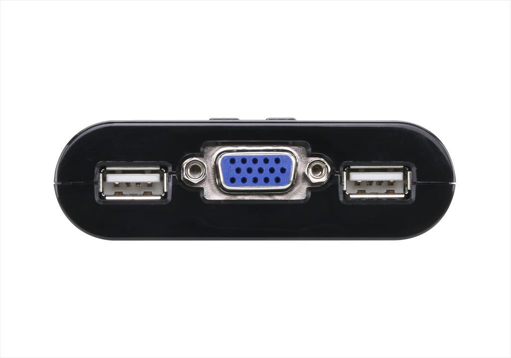 KVM Switch 2port, USB, w/ KVM set, Remote Port Selector, ATEN, CS22U-AT 50005