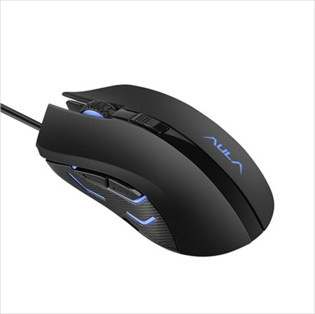 MOUSE WIRED AULA , Obsidian Gaming Mouse, 4 colors,USB, 2400DPI, Black 07303