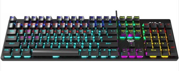 KEYBOARD MECHANICAL AULA RETRIBUTION TACTILE BLUE Switch Illuminated Black, 316527