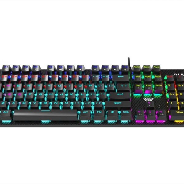 KEYBOARD MECHANICAL AULA RETRIBUTION TACTILE BLUE Switch Illuminated Black, 316527 08285
