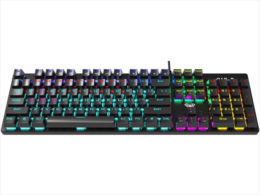 KEYBOARD MECHANICAL AULA RETRIBUTION TACTILE BLUE Switch Illuminated Black, 316527 08285