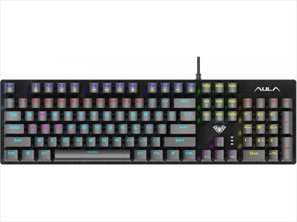 KEYBOARD MECHANICAL AULA RETRIBUTION TACTILE BLUE Switch Illuminated Black, 316527 08285