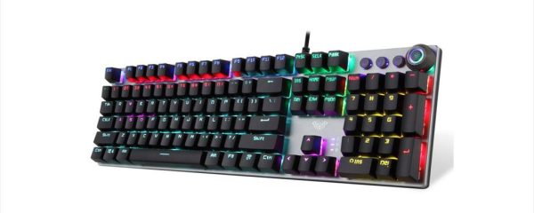 KEYBOARD MECHANICAL AULA FIRESHOCK V2 TACTILE Illuminated w/palm rest Black, 284825
