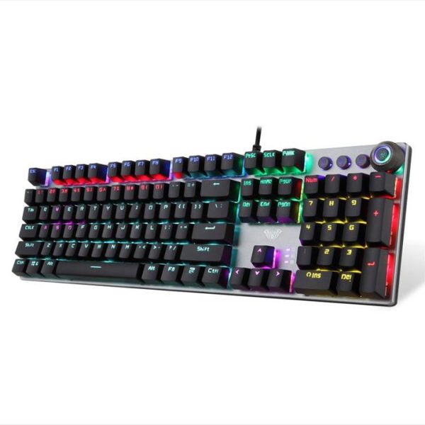 KEYBOARD MECHANICAL AULA FIRESHOCK V2 TACTILE Illuminated w/palm rest Black, 284825 08284