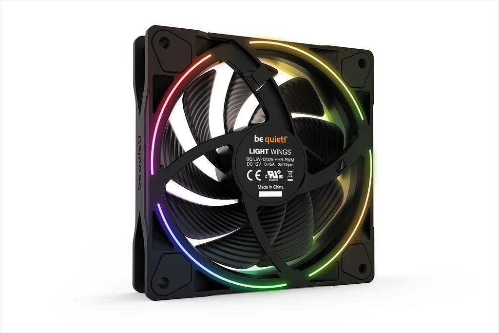 COOLERS CASE FAN 120mm BE QUIET! LIGHT WINGS PWM high-speed 2.500rpm ARGB, RIFLE BEARING, Triple Pack, BL077 36338