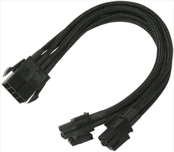 Extension psu nanoxia eps 8-pin 30cm black, nx8pv3e