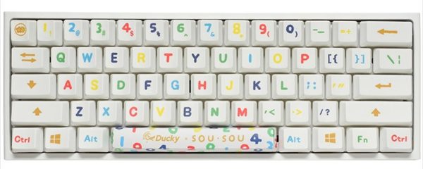 KEYBOARD MECHANICAL DUCKY x SOU. SOU ONE 2 MINI  RGB 60% PBT Double-shot keycaps Cherry MX Red, White, DKON2061ST-RUSPHWWTS2