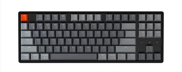 KEYBOARD MECHANICAL KEYCHRON K8 HS ALUMINIUM RGB LED TKL Gateron Optical Blue switch Multi-Device (Wired+Bluetooth), Black, KEYCHRON-KEY-K8-Q2