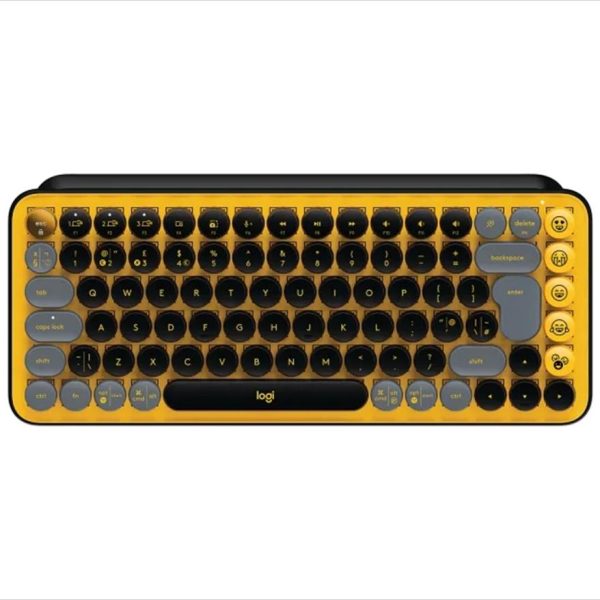 KEYBOARD MECHANICAL LOGITECH POP KEYS Brown Tactile switch w/Emoji, Logi Bolt w/Bluetooth Multi-device Blast Yellow 920-010735 08335