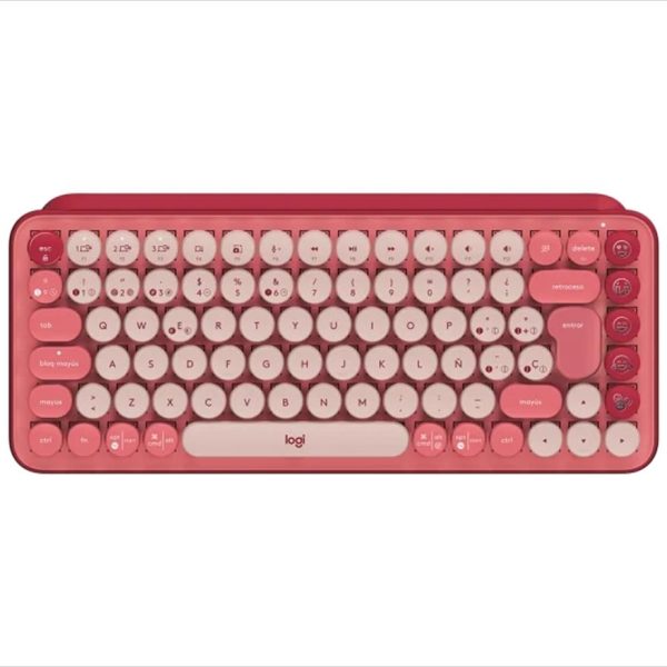 KEYBOARD MECHANICAL LOGITECH POP KEYS Brown Tactile switch w/Emoji, Logi Bolt w/Bluetooth Multi-device Heartbreaker Rose 920-010737 08337