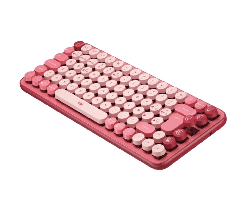 KEYBOARD MECHANICAL LOGITECH POP KEYS Brown Tactile switch w/Emoji, Logi Bolt w/Bluetooth Multi-device Heartbreaker Rose 920-010737 08337