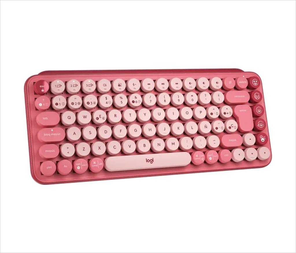 KEYBOARD MECHANICAL LOGITECH POP KEYS Brown Tactile switch w/Emoji, Logi Bolt w/Bluetooth Multi-device Heartbreaker Rose 920-010737 08337