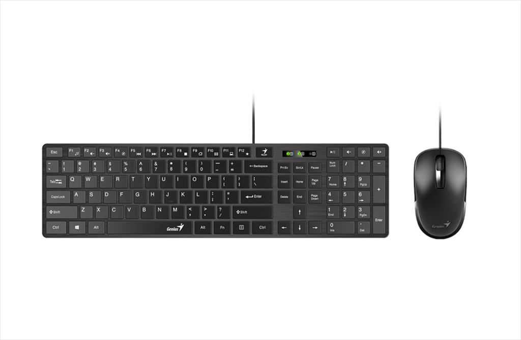COMBO KEYBOARD AND MOUSE WIRED GENIUS SlimStar C126 Black 08349