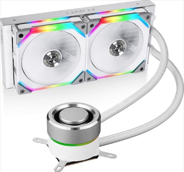 Coolers cpu aio lian li galahad 240 sl edition argb, 2x120mm pwm uni fans argb fans, white, ga240sla