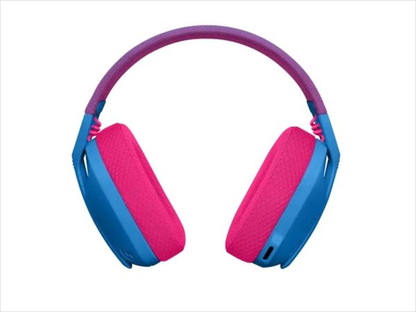 Headphones logitech gaming-headset g435 wireless lightspeed/ bluetooth w/microphone 981-001062, blue and raspberry