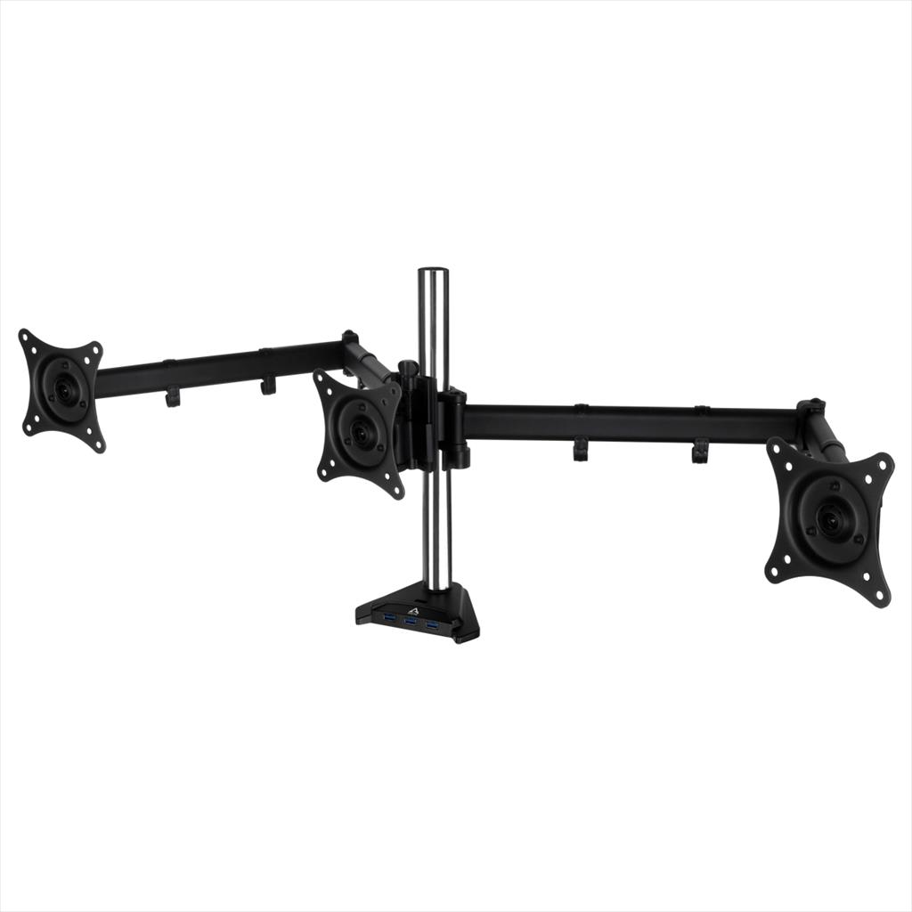 MONITOR STAND ARCTIC Z3 PRO (Gen 3),3 MONITORS,up to 32",VESA 100/75mm,Tilt,Swivel,Rotation,15kg per arm,w/4xUSB 3.1 Gen1 +MicroUSB Power, AEMNT00051A 09568