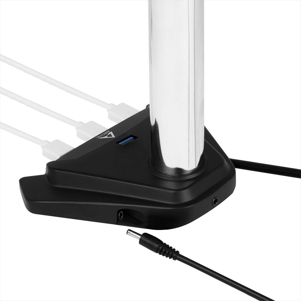 MONITOR STAND ARCTIC Z3 PRO (Gen 3),3 MONITORS,up to 32",VESA 100/75mm,Tilt,Swivel,Rotation,15kg per arm,w/4xUSB 3.1 Gen1 +MicroUSB Power, AEMNT00051A 09568