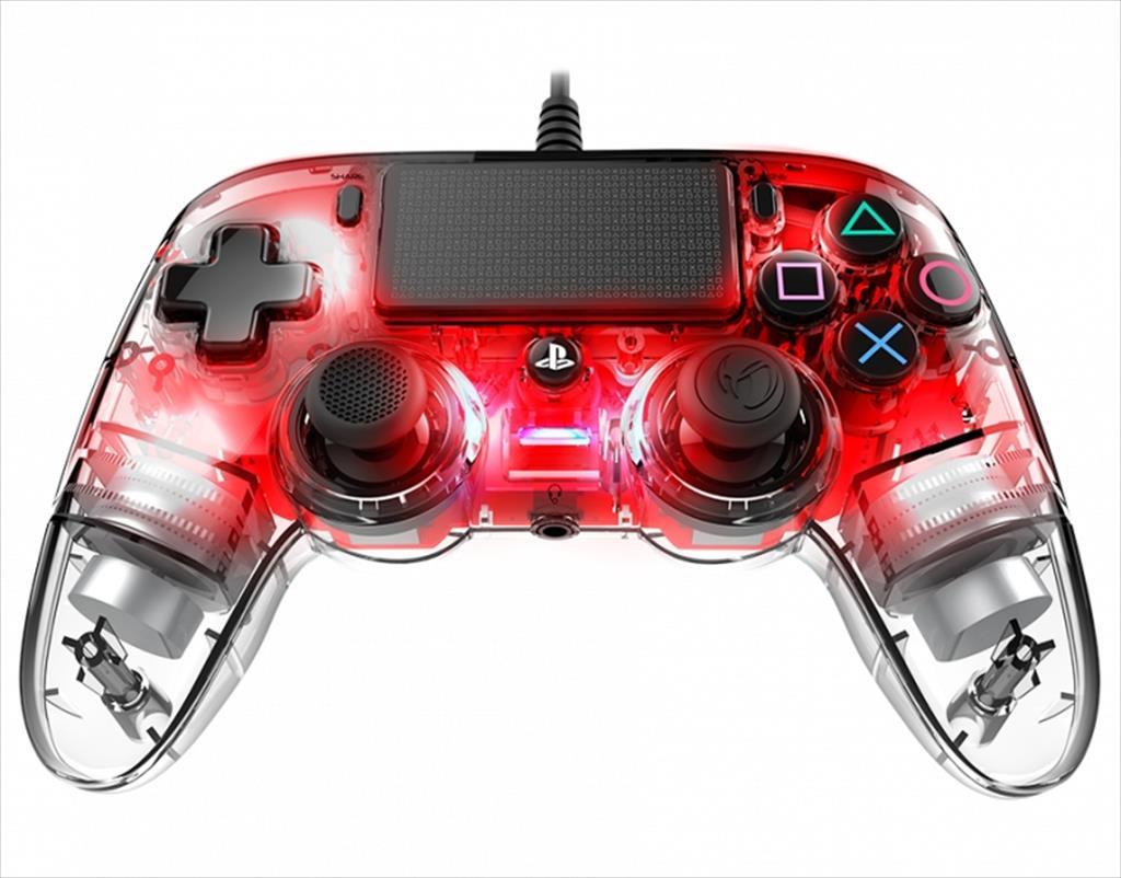 GAME PAD WIRED NACON ILLUMINATED COMPACT (for PC, PS4), w/Headset jack, RED, SLEH-00469 56081