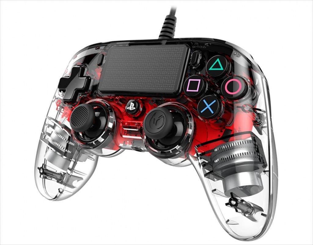 GAME PAD WIRED NACON ILLUMINATED COMPACT (for PC, PS4), w/Headset jack, RED, SLEH-00469 56081