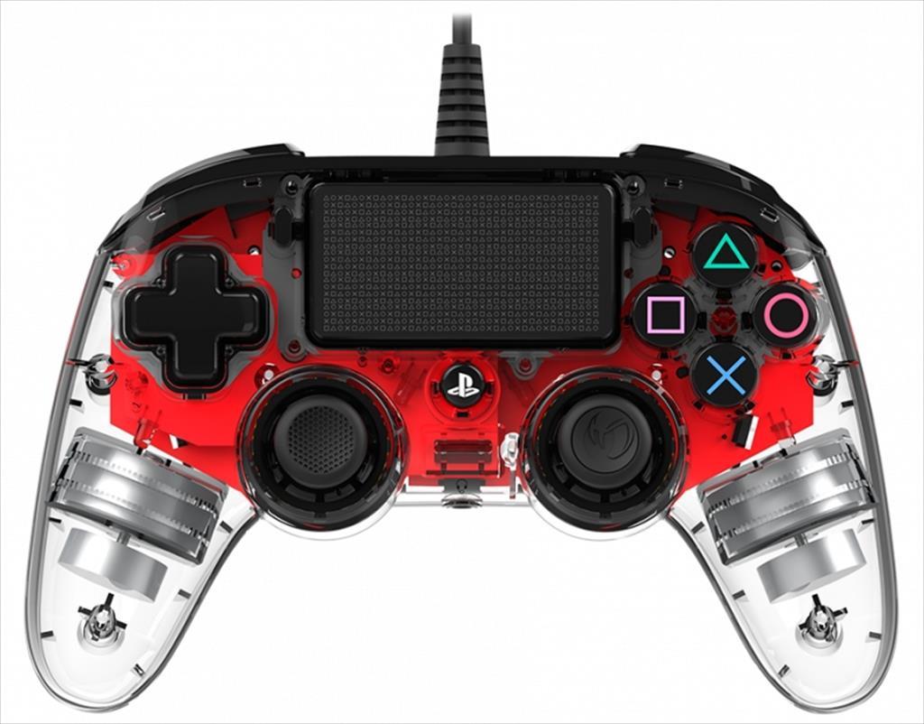 GAME PAD WIRED NACON ILLUMINATED COMPACT (for PC, PS4), w/Headset jack, RED, SLEH-00469 56081