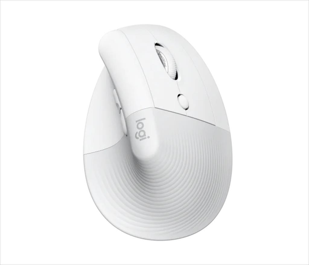 MOUSE WIRELESS LOGITECH LIFT VERTICAL ERGONOMIC OPTICAL w/ Bluetooth Logi Bolt, Off-White, 910-006475 07330