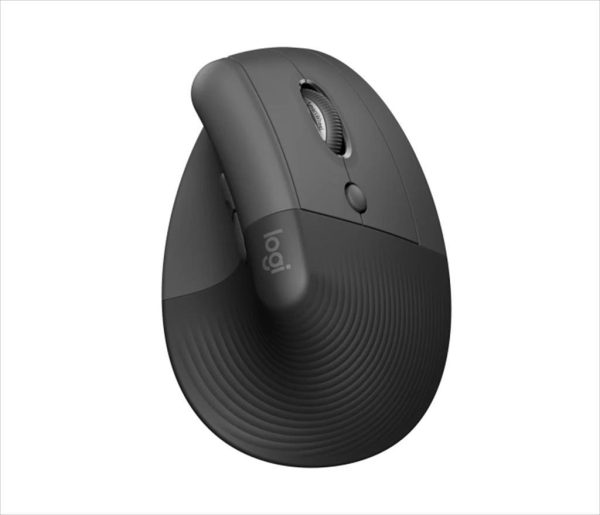 Mouse wireless logitech lift vertical ergonomic optical w/ bluetooth logi bolt, graphite, 910-006473