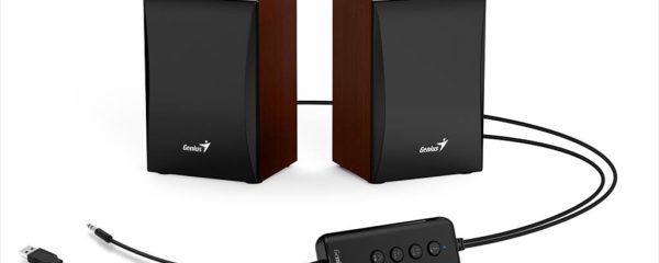 SPEAKERS 2.0 GENIUS SP-HF380BT USB for power, 1x 3,5mm, w/bluetooth Wooden Brown (3W)