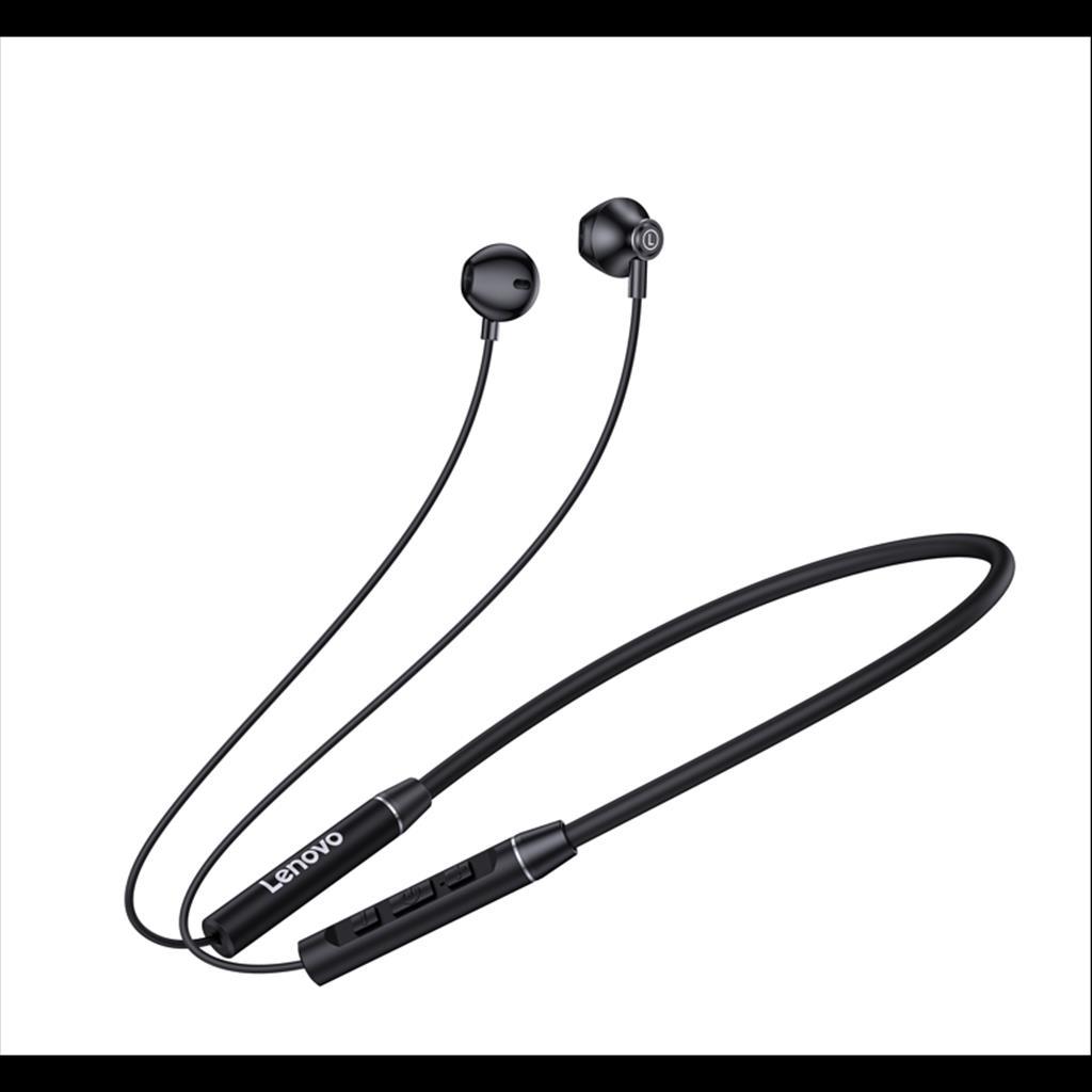 EARPHONES WIRELESS LENOVO Magnetic, Bluetooth w/microphone, Black, QE-08 41215
