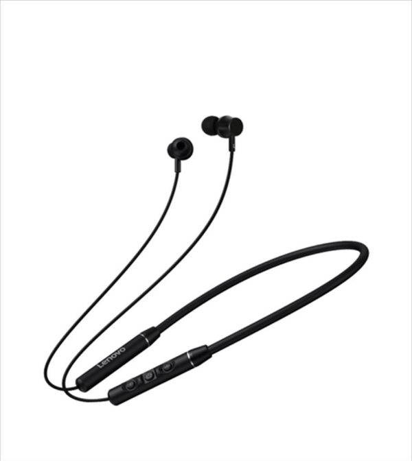 Earphones wireless lenovo magnetic, bluetooth w/microphone, black, qe-03