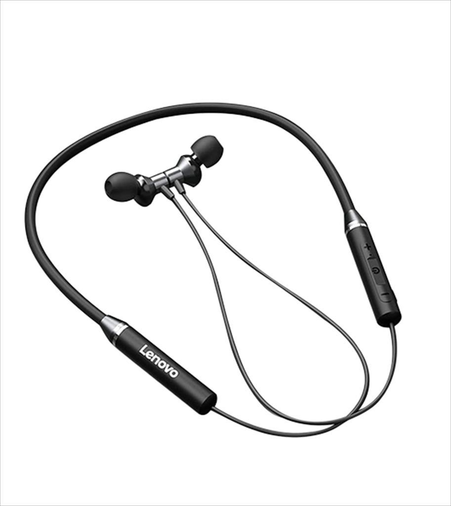 EARPHONES WIRELESS LENOVO Magnetic, Bluetooth w/microphone, Black, QE-03 41217