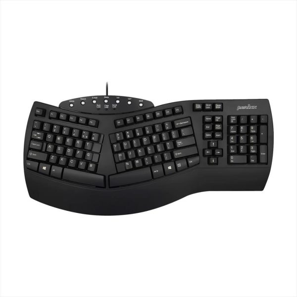 KEYBOARD WIRED USB PERIXX PERIBOARD-512 ERGONOMIC BLACK, 11525 08390