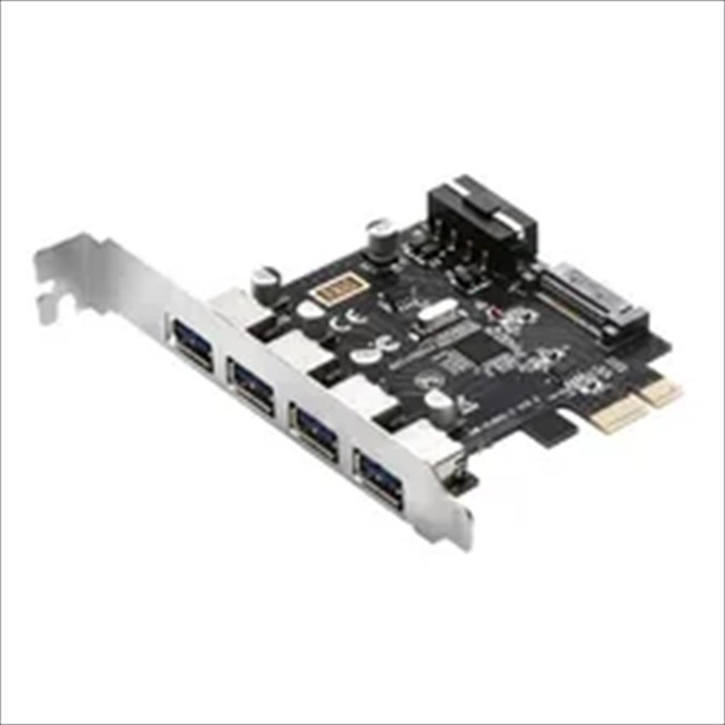 CONVERTOR PCI-E TO 4 X USB 3.0 w/dual power supply (MOLEX + SATA), DIEWU TXB161, Chipset: VL805 35223