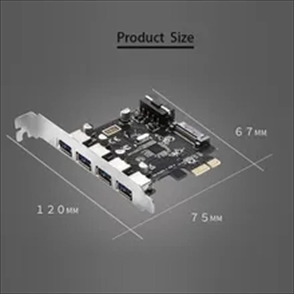 CONVERTOR PCI-E TO 4 X USB 3.0 w/dual power supply (MOLEX + SATA), DIEWU TXB161, Chipset: VL805 35223