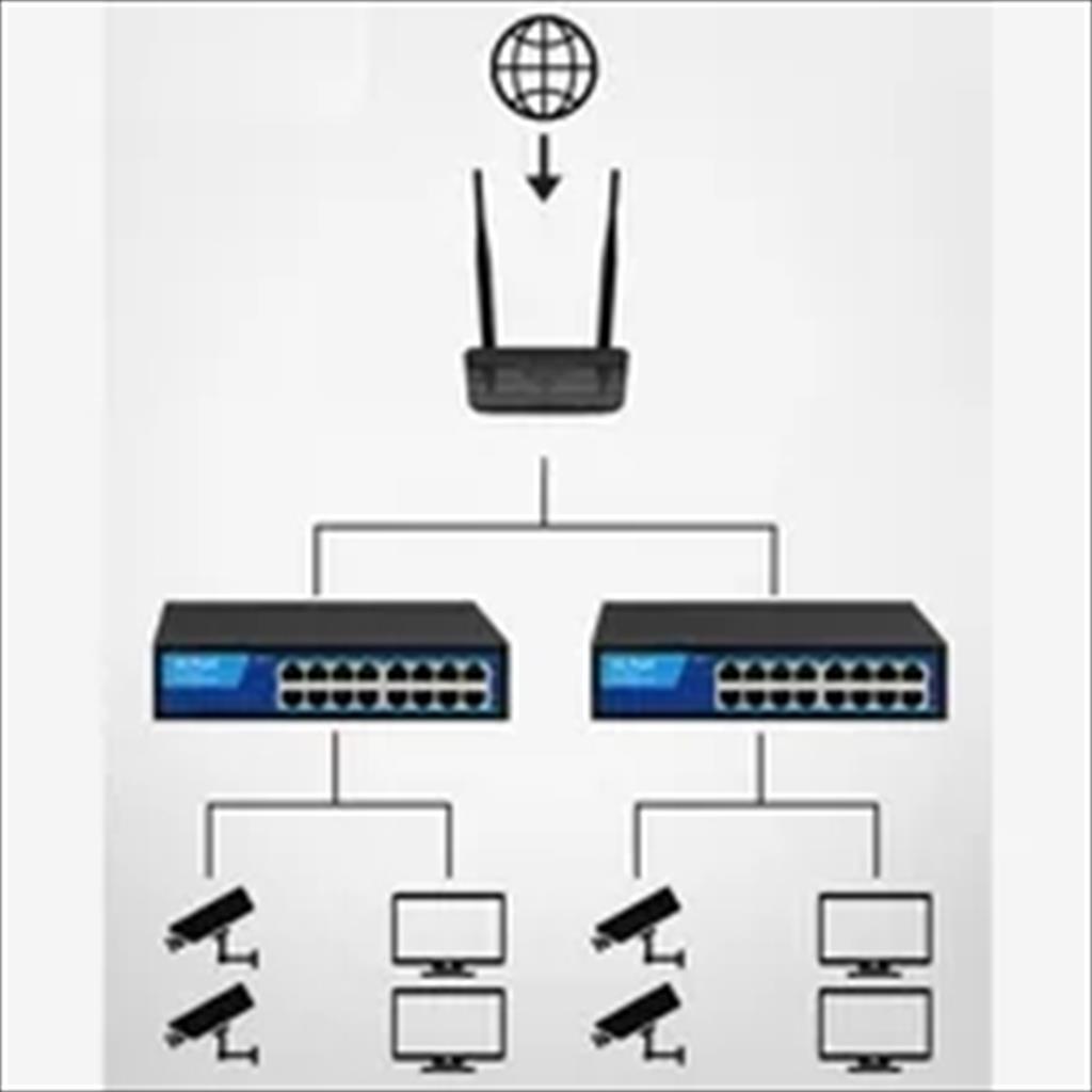 NET Switch DIEWU 16-port 10/100 TXE187, METAL 17398