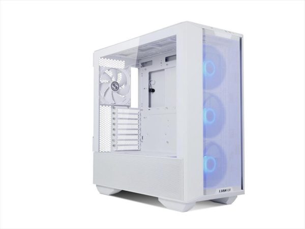 Case lian li e-atx lancool iii mid-tower w/2x tempered glass, 4x140mm pwm fans, reversible front i/o, white, lancool 3-w